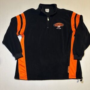 Chase Authentics Tony Stewart Jacket Mens XL Black Orange Fleece Pullover NASCAR